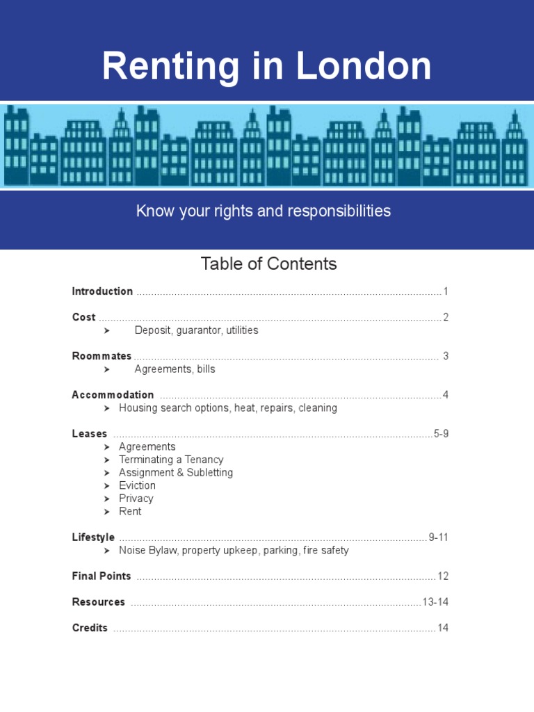 Renting in London PDF Lease Leasehold Estate