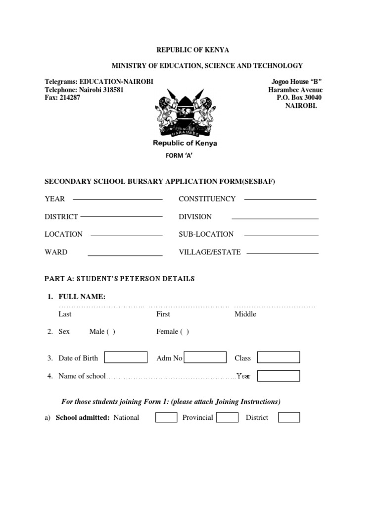 secondary school bursary application form(1).pdf Schools Further