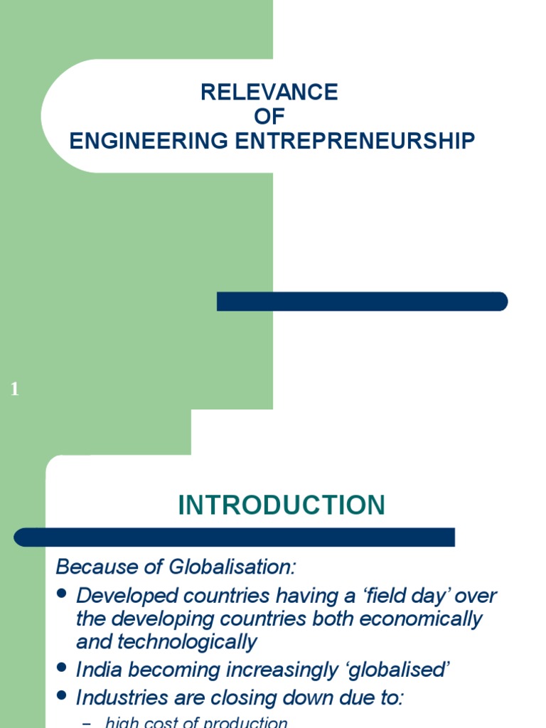 Engineering Entrepreneurship Entrepreneurship Engineering