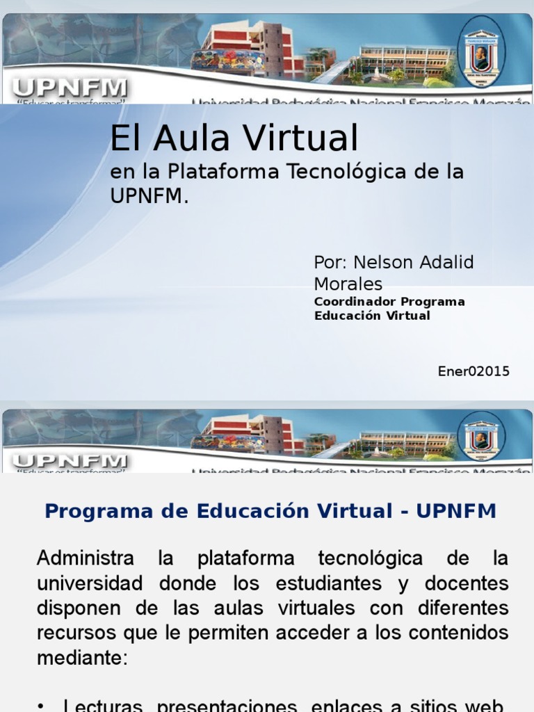 Aula Virtual UPNFM: Guía de Acceso y Uso | PDF | Moodle | Contraseña