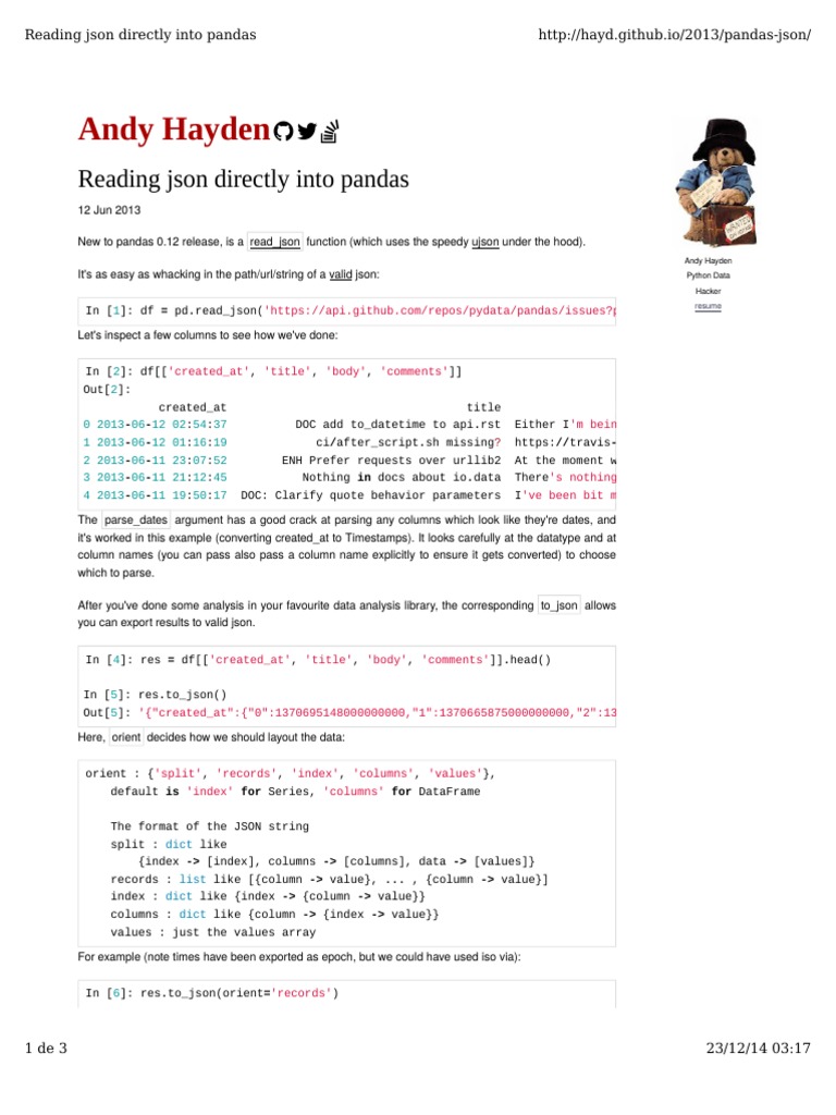 JSON A Panda Python | PDF | Json | Data