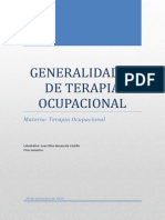 Terapia Ocupacional: Generalidades e Historia
