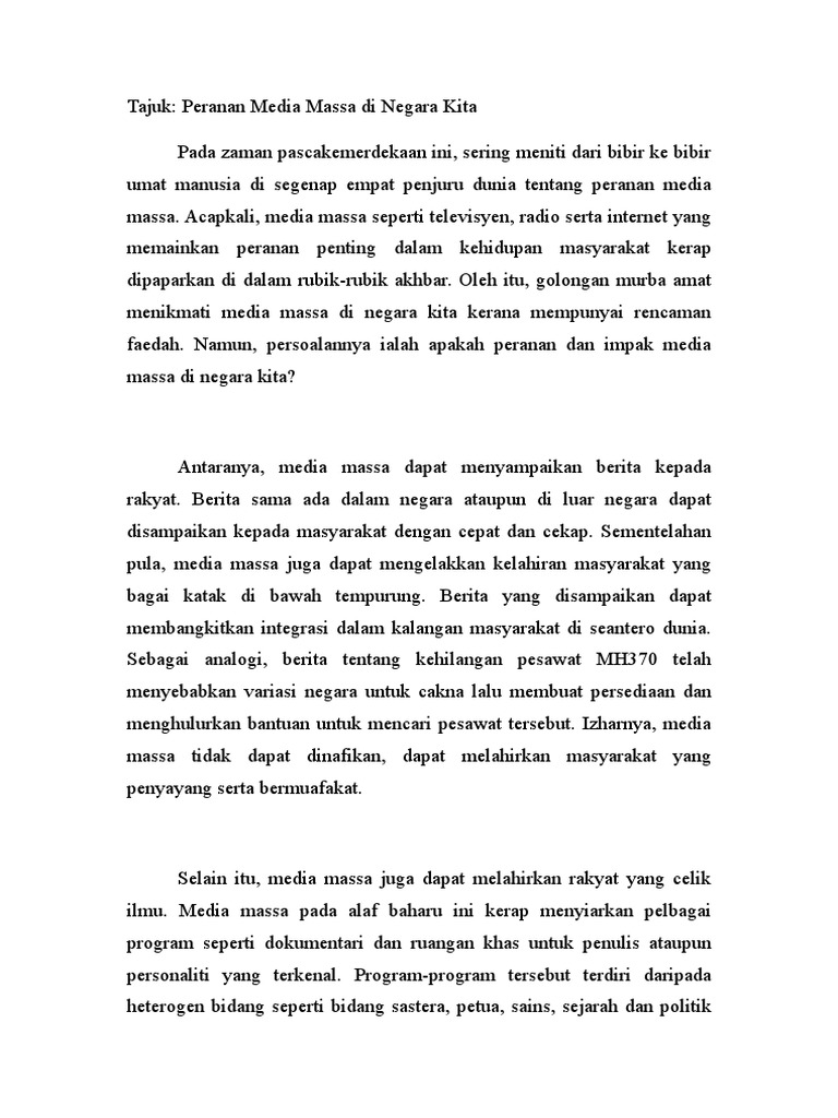 essay tentang media massa