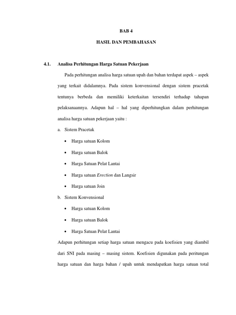 Analisa  harga  satuan  Beton Pracetak