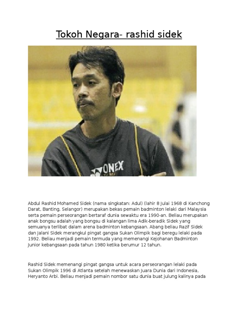Tokoh Negara Rashid Sidek Pdf