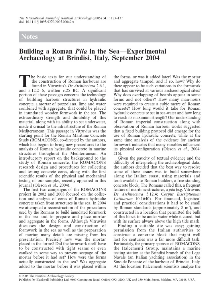 Building A Roman Pila | PDF | Sail | Concrete