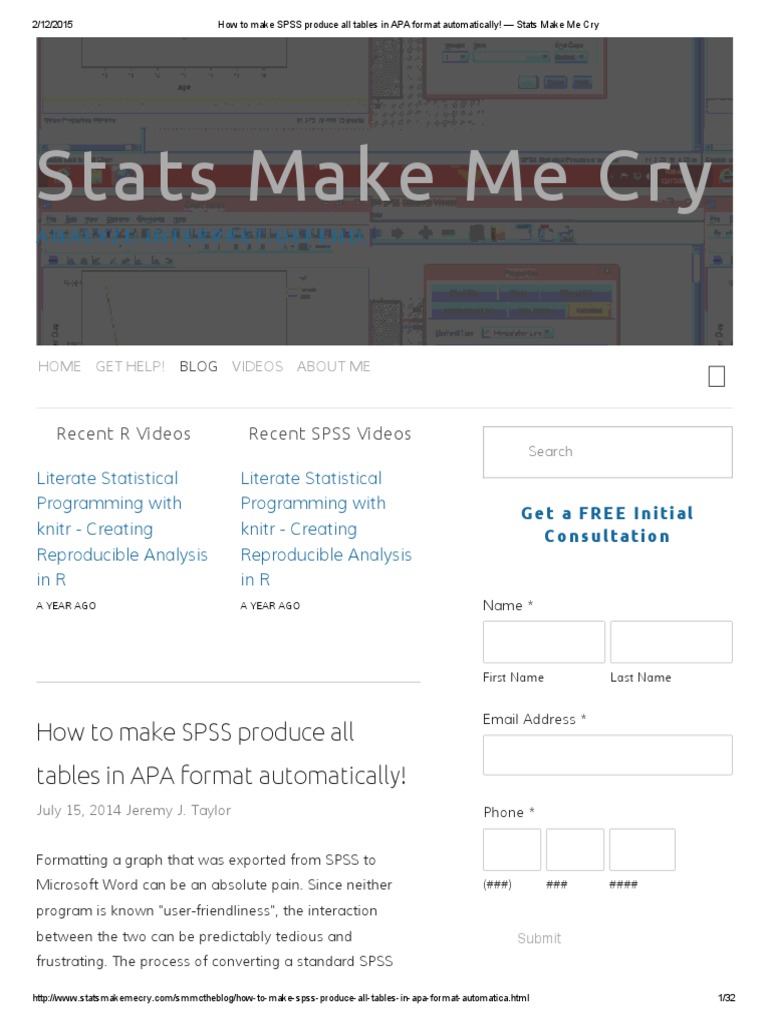 How To Make SPSS Produce All Tables in APA Format Automatically | PDF ...
