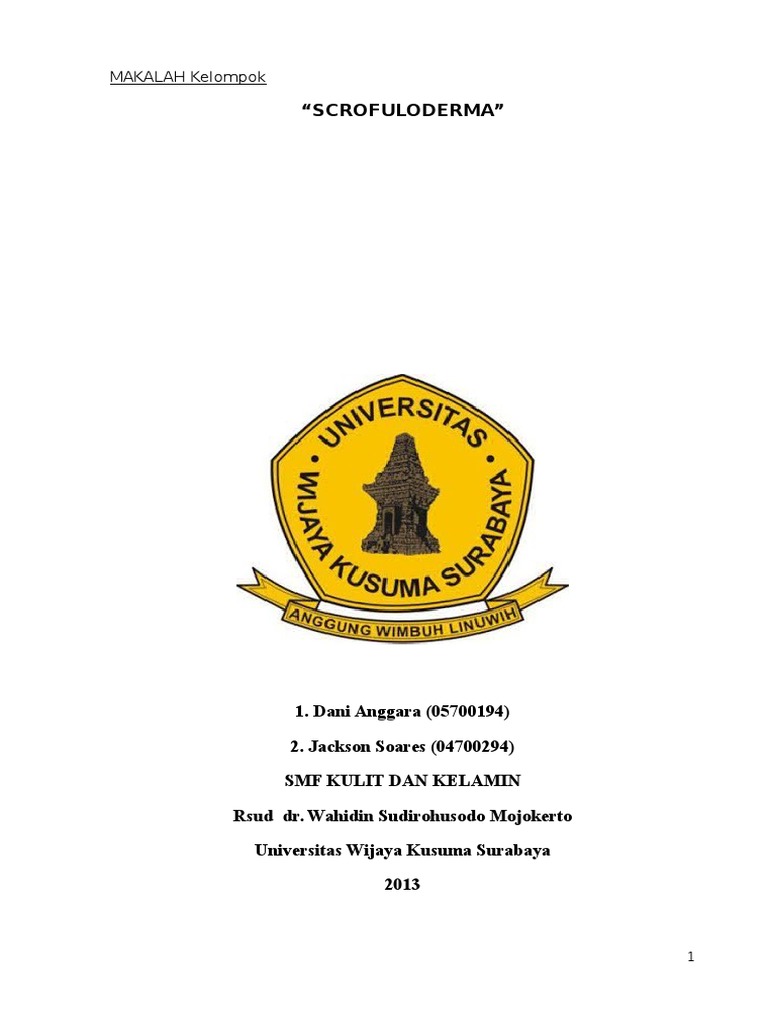 Scrofuloderma: Tinjauan Kasus di Mojokerto | PDF