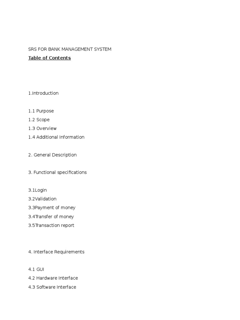 SRS for Online Banking System | PDF | Graphical User Interfaces ...