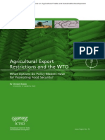 Agricultural Export Restrictions and the WTO