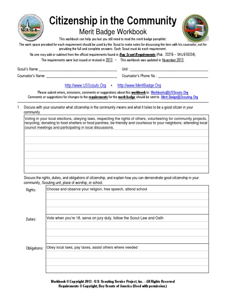 Citizenship In The Community Boy Scouts Of America Scouting