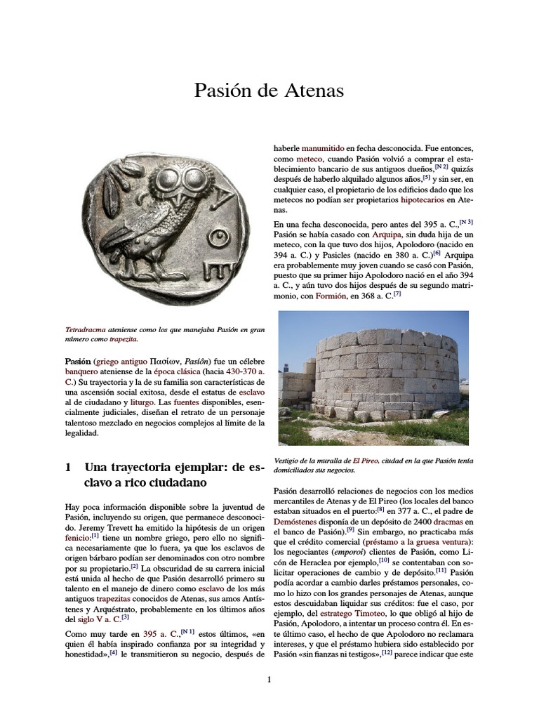 Pasión: Banquero Meteco en Atenas | PDF | Antigua Grecia | Antiguedad ...