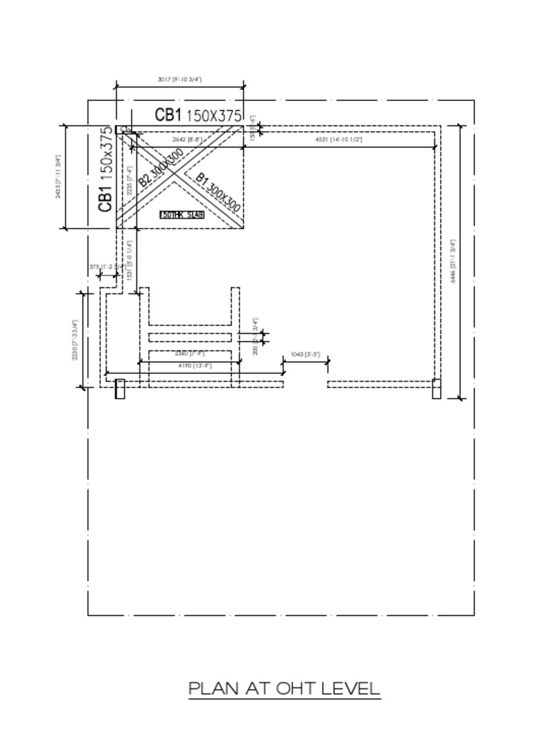 OHT Level Plan and Slab Dimensions | PDF