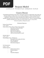 Download Benjamin Madrid Creative Resume by Benjamin Madrid SN256159107 doc pdf