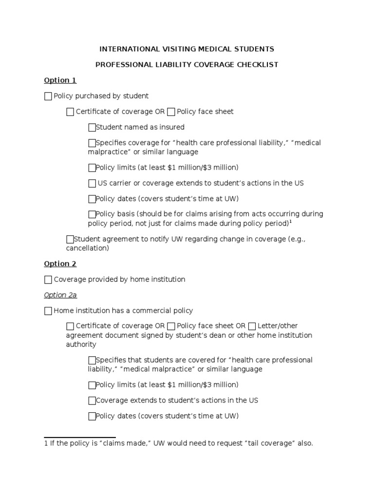 Medical Student Liability Coverage Guide | PDF