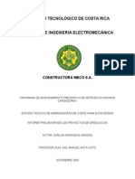 Informe Mantenimiento Retroexcavadora Costa Rica