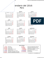 Calendario Perú 2016