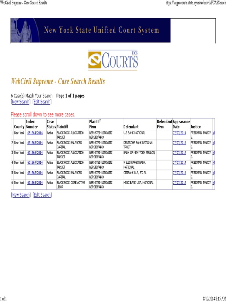 Blkrk Pimco All Cases Webcivil Supreme Financial Services Companies Of The United States Banking