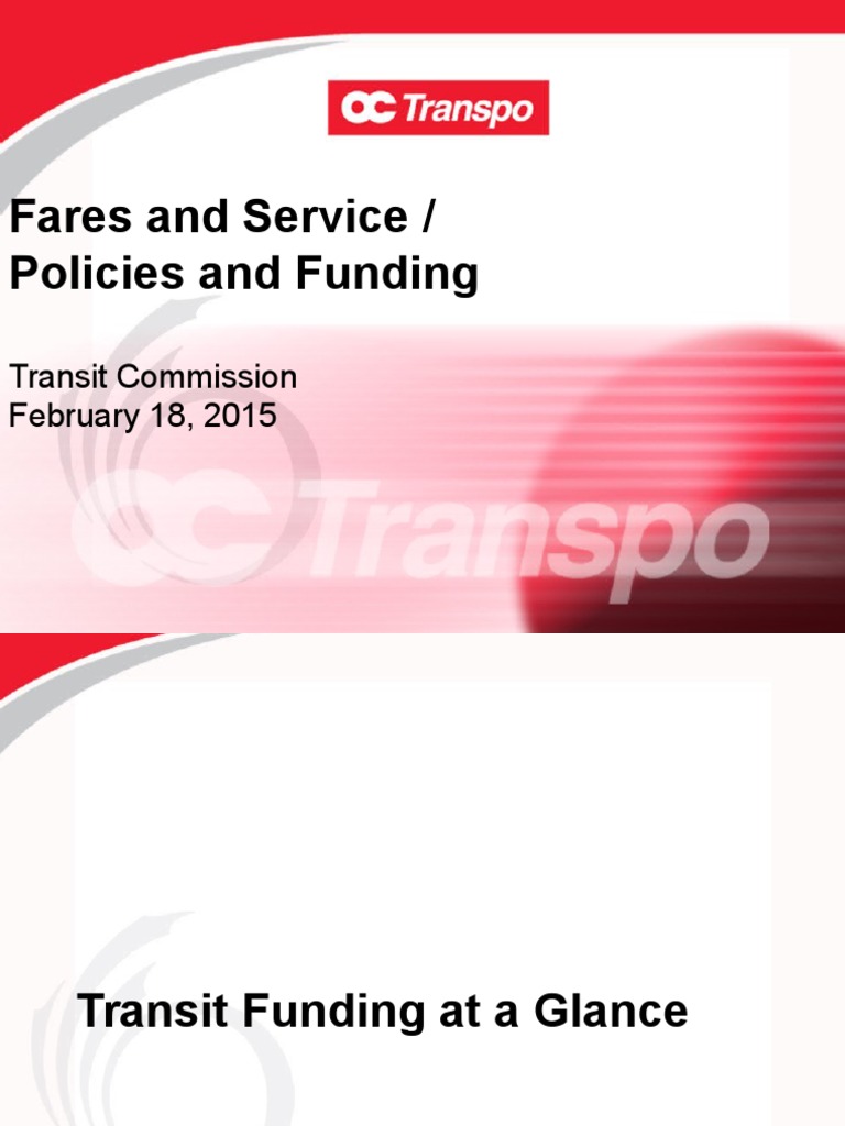 OC Transpo 2015 Budget Presentation PDF Light Rail Public Transport