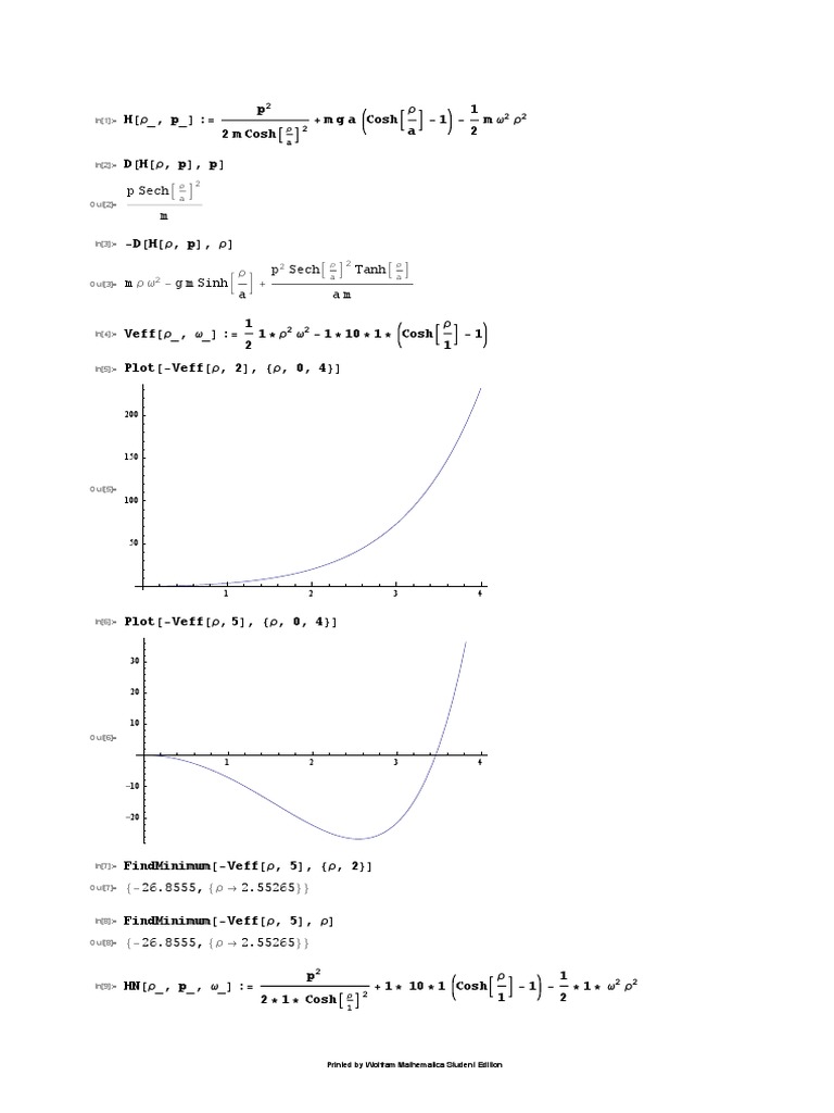 P Sech M: Printed by Wolfram Mathematica Student Edition | PDF ...