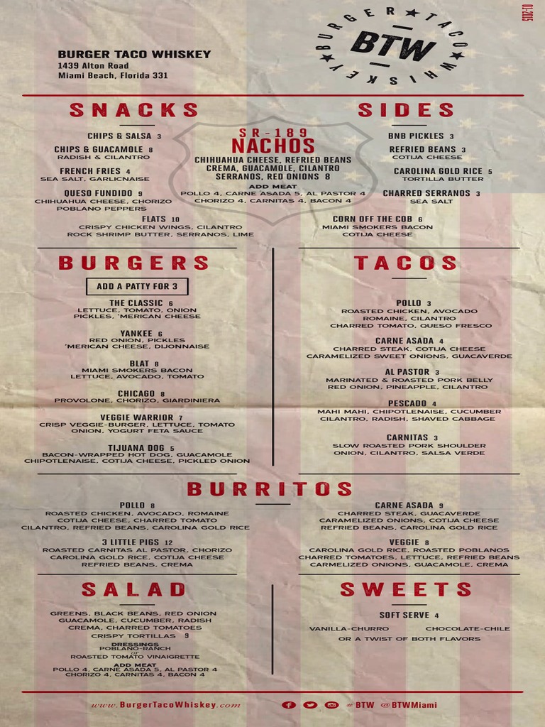BTW Menu | PDF | Mexican Cuisine | Burrito