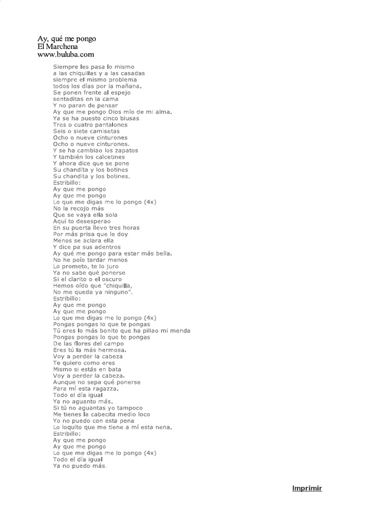Tema 19. ¡Ay, Qué Me Pongo. Marchena (Letra) | PDF, image size:768x1024