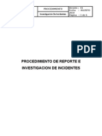 Procedimiento de Reporte e Investigacion de Incidentes