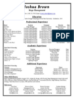 Joshua Brown Theatre Resume