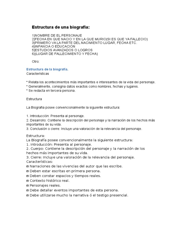 Estructura de Una Biografia