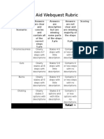 First Aid Webquest Rubric