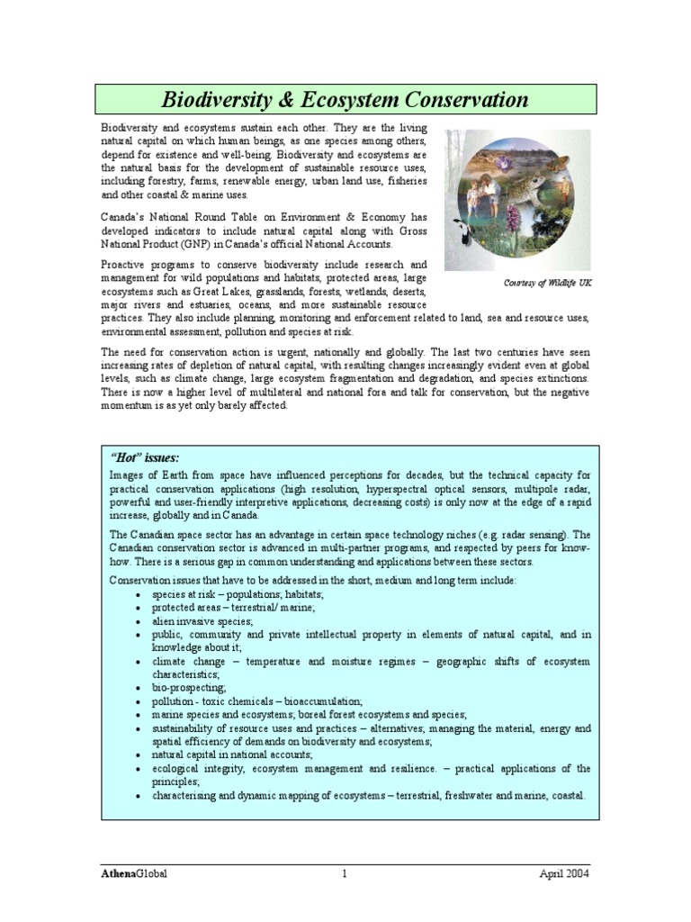 1 Biodiversity & Ecosystem Conservation PDF | PDF