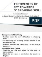The Effectiveness of Puppet Towards Students' Speaking Skill