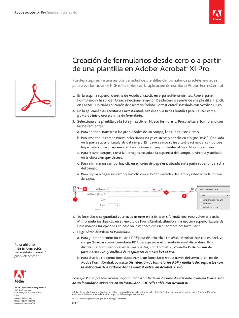 Adobe Acrobat Xi Create Form or Template Tutorial e Adobe Systems