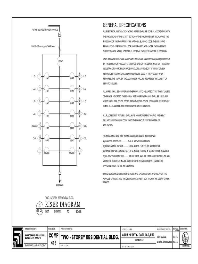 Riser Plan for Two-Storey Building | PDF