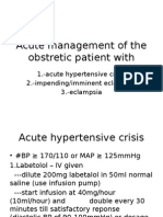 Acute Management of The Obstretic Patient With