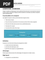 Computer - Quick Guide: Functionalities of A Computer