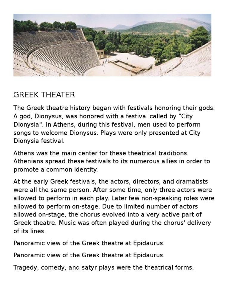 greek theater evolved out of