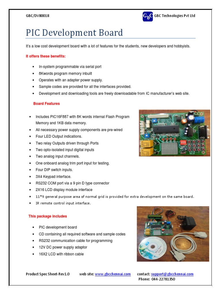 PIC Development Board Overview | PDF | Computers | Technology & Engineering