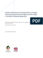 Lessons Learned From Civil Society Efforts To Promote Community (Forest) Resource Rights and Other Rights in Voluntary Partnership Agreements