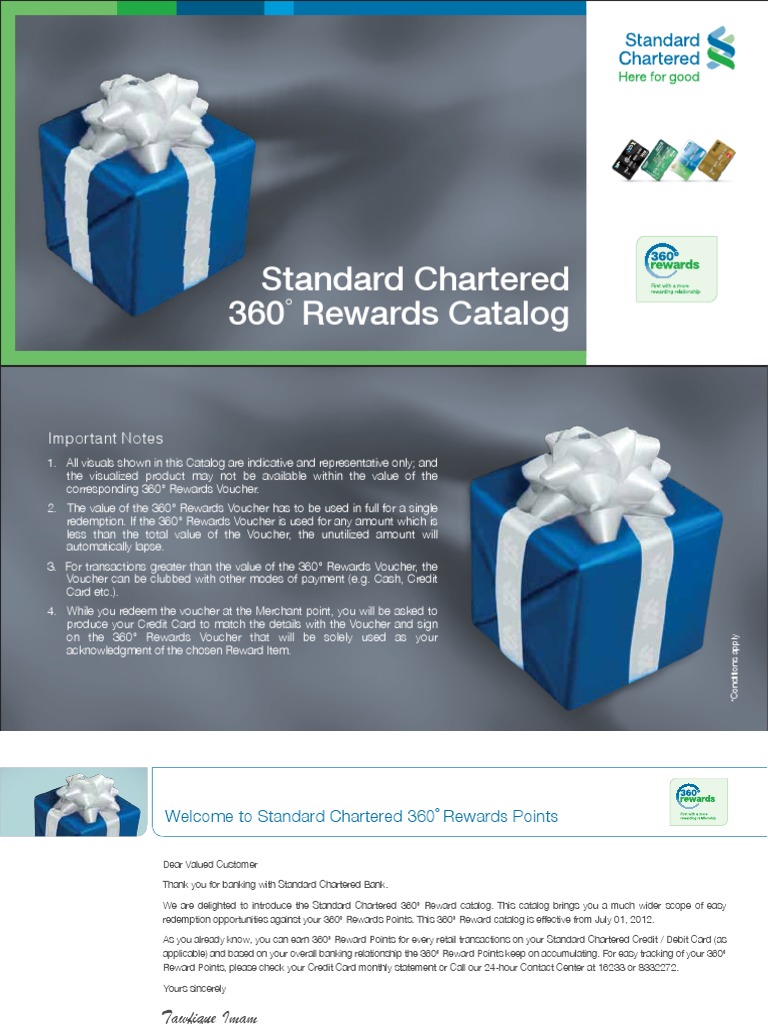 Standard Chartered 360 Rewards Catalog PDF PDF Loyalty Program