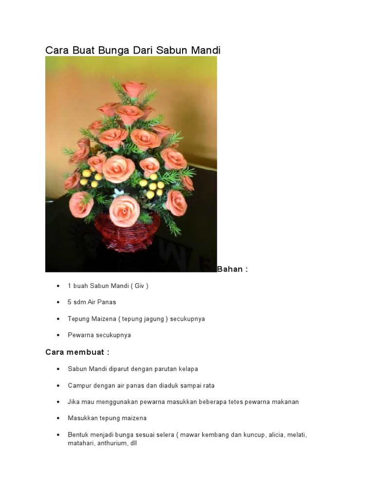Cara Buat Bunga Dari Sabun Mandi Pdf