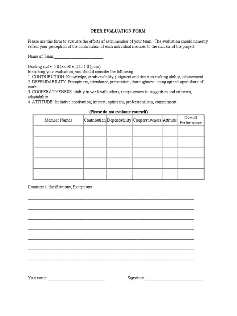 Peer Form | PDF