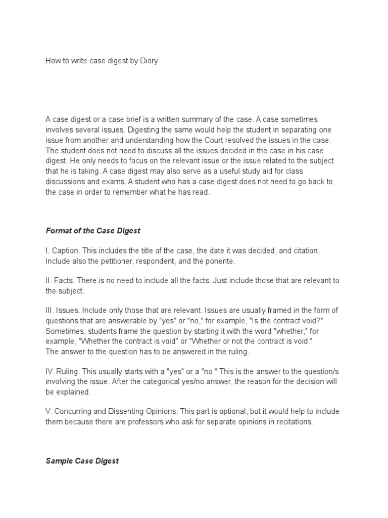 How to Write Case Digest Annulment Marriage