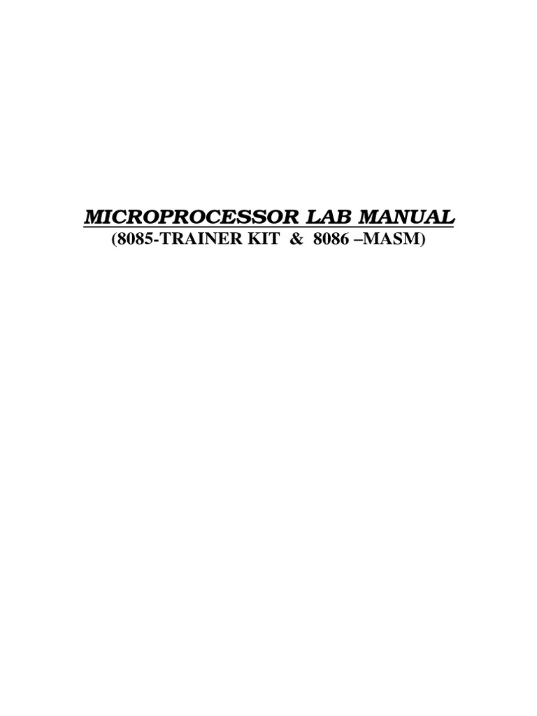 Microprocessors and microcontrollers lab manual | Pointer (Computer  Programming) | Assembly Language