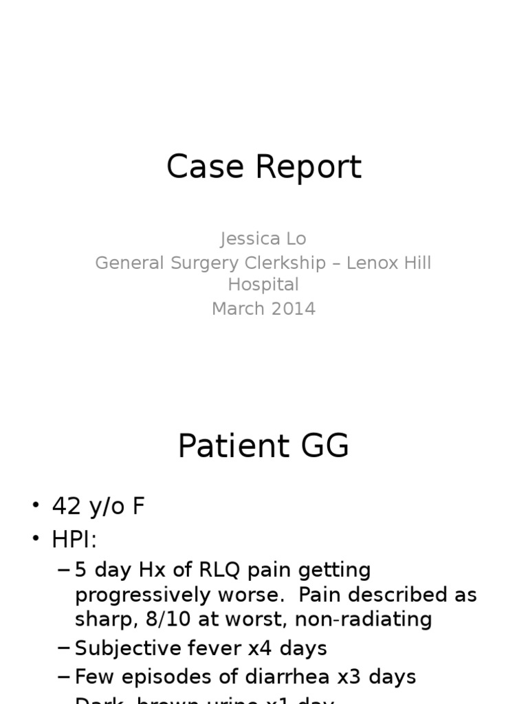 Surgery Case Report Appendicitis PDF Digestive Diseases Rtt
