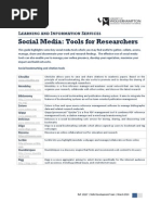 Social Media Tools For Researchers