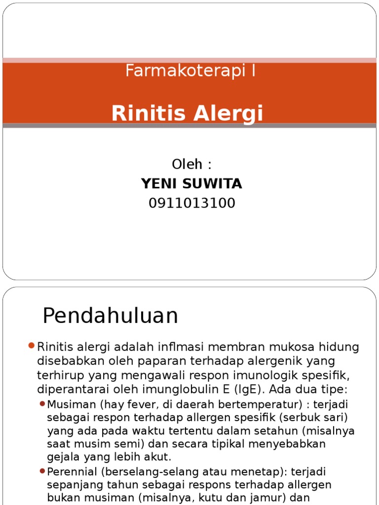 Farmakoterapi I Rhinitis Alergi | PDF | Pengembangan Diri | Sains ...