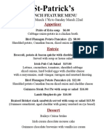 ST Patricks Lunch Menu 2015