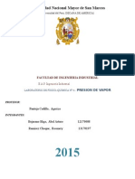 Informe de Laboratorio de Fisicoquimica Tema: Presion de Vapor