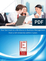 Complete A BA Hons Degree in Business Management in 2 Years